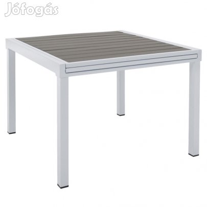 Kerti kihúzható asztal, fehér acél/szürke, DORIO