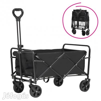 Kerti kocsi, összecsukható, fekete, KARIL