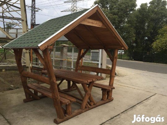 Kerti rönk sörpavilon 8 személyes zsindelytetős