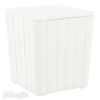 Kerti tároló doboz/kisasztal, fehér, IBLIS