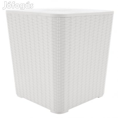 Kerti tároló doboz/kisasztal, fehér, UGUR