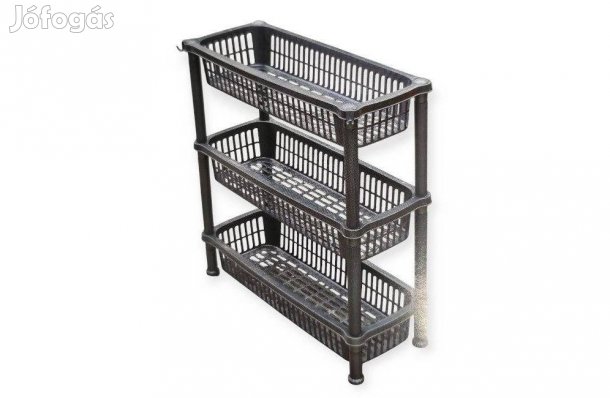 Keskeny konyhai polc 3 szintes, szürke