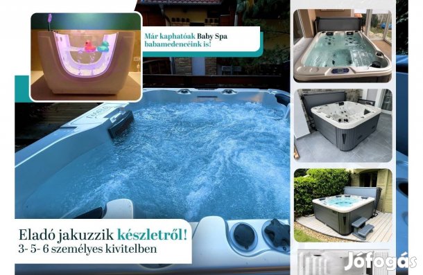 Készl. új Babspa 3-5-6szem. Wifis jakuzzi masszázsmedence jacuzzi
