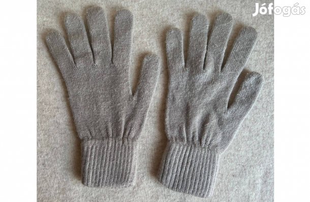 Kesztyű, női ötujjas, barna