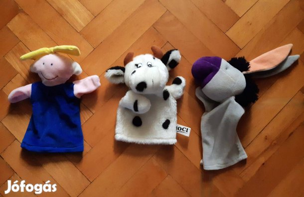 Kesztyűbábok - kislány, boci, szamár