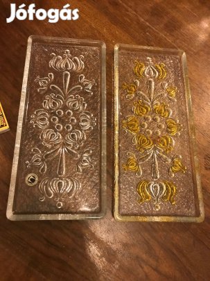 Két Nyugat Német üvegtálca