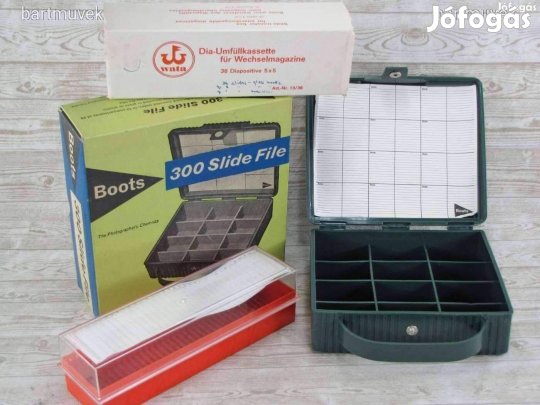 Két darab retro - 300 és 36 darabos - diakép tartó doboz - vadi újak