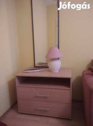 Két fiókos nyitott polcos komód