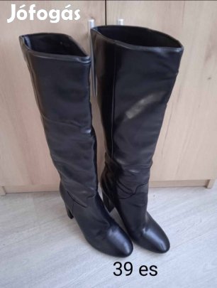 Két pár 39 es újszerű Jenny Ferry hosszúszárú bőrcsizma 