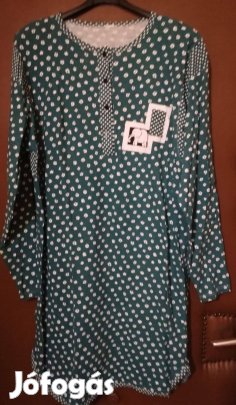 Két pöttyös pamut hálóing,zöld és sötétkék,46-méretben!/74