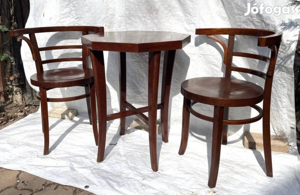 Két régi eredeti Neuschloss-Lichtig Thonet stílusú antik szék párban