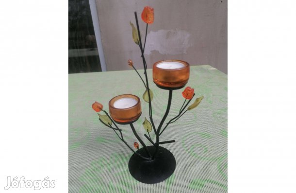 Kétágú, fém mécsestartó eladó!