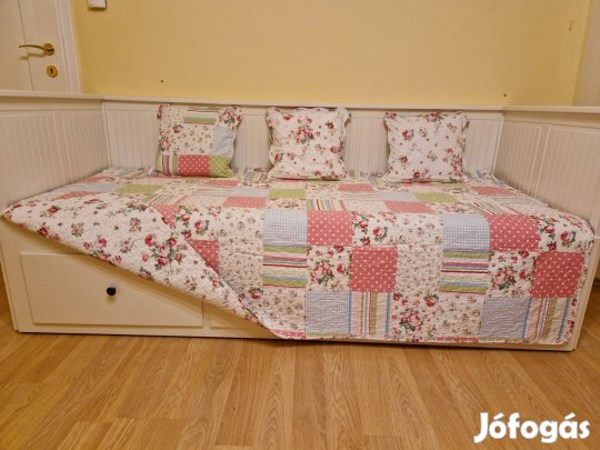 Kétoldalas, tiszta pamut steppelt ágytakaró díszpárnákkal