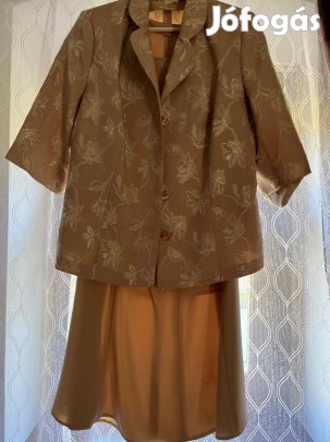 Kétrészes barna alkalmi ruha 48-as méret