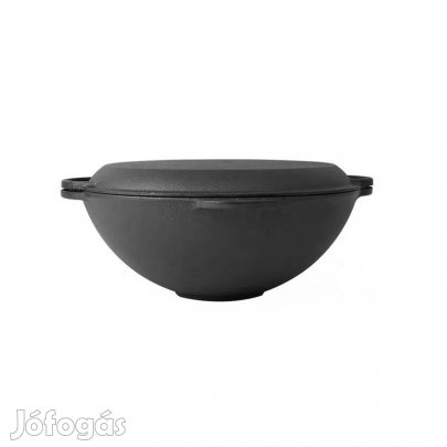 Kétrészes öntöttvas fedeles wok 32 cm szeletsütő és bogrács egyben