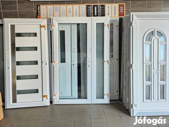 Kétszárnyú tele üveges bejárati ajtó 138x208 cm Ingyen Szállítva -