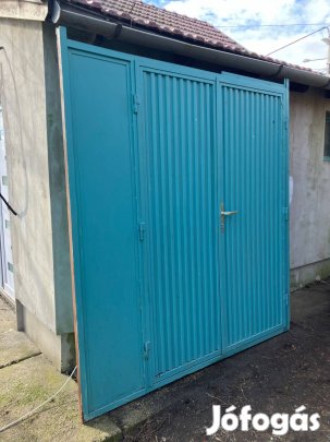 Kétszárnyú vasajtó (acélkeretes kültéri ipari ajtó)