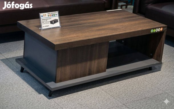 Kétszínű (diófa és grafit) dohányzóasztal