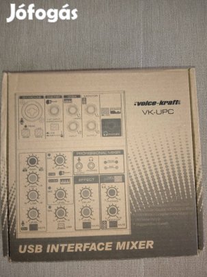 Keverőpult hangkártya mikrofon bemenet ,effekt és hangszínszabályzóval