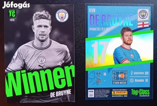 Kevin De Bruyne Manchester City Winner focis kártya Top Class 2023