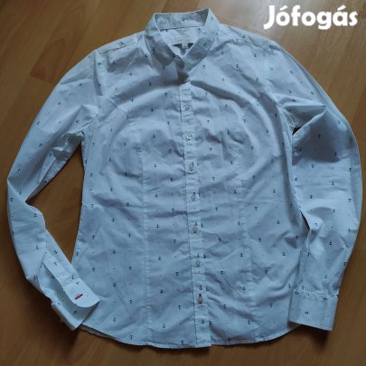 Kew 159 csinos vasmacska mintás rugalmas női ing 36 S