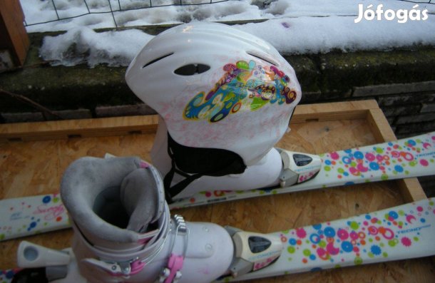 Kezdő Sí szett kislányoknak : 100 cm síléc, 31-es sícipő, sísísak