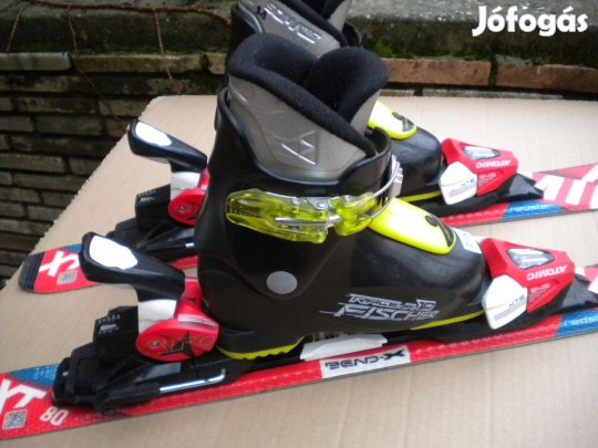 Kezdő pici gyerek síszett 80-es síléc, 28-as sícipő