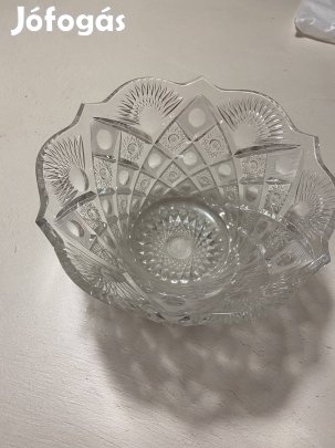 Kézi csiszolású áttetsző ólomkristály tál