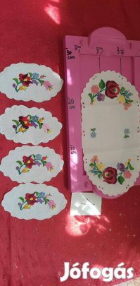 Kézi hímzés ovális szett gyűjtemény ( 5 darabos)