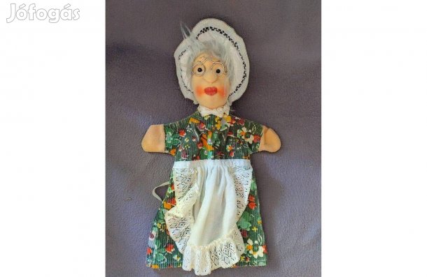 Kézibáb, Nagymama 33 cm., Vintage