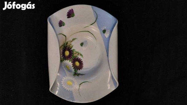 Kézifestett tejüveg tál