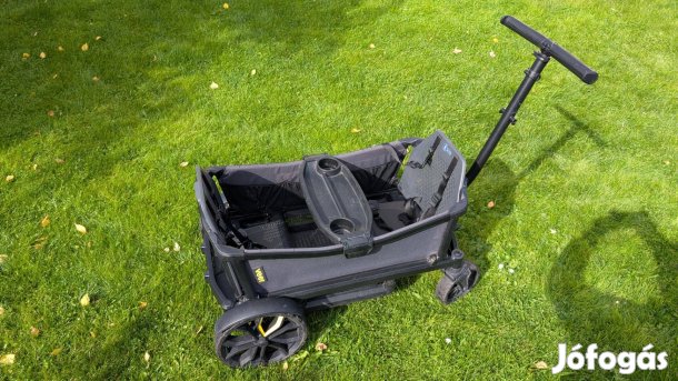 Kézikocsi két gyerek számára túrázáshoz