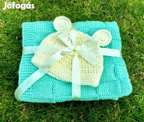 Kézimunka Babaváró csomag bébitakaró füles sapkával