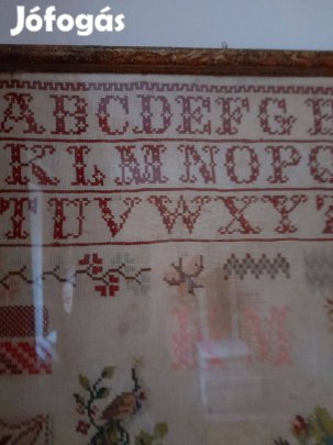 Kézimunka - mesés korabeli - bekeretezve