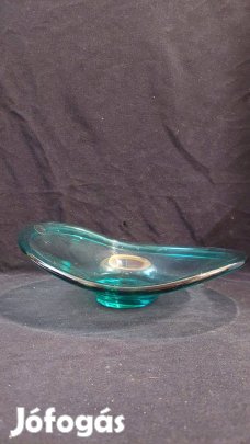 Kézimunka üveg tál, asztalközép