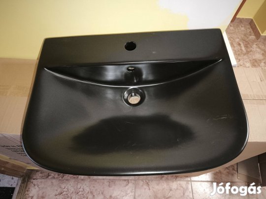 Kézmosó, mosdókagyló,fekete matt, fali