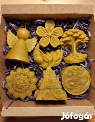 Kézműves, természetes méhviasz gyertya box