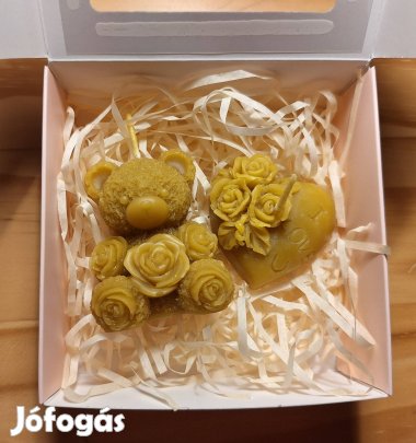 Kézműves, természetes méhviasz gyertya box