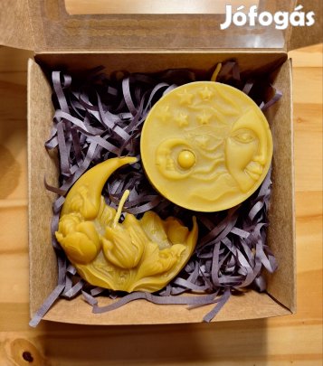 Kézműves, természetes méhviasz gyertya box