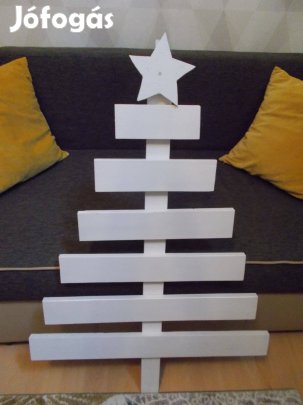 Kézműves fehér fa kreatív karácsonyfa 108x70 cm