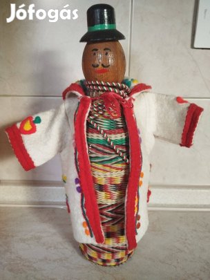 Kézműves fonott üveg