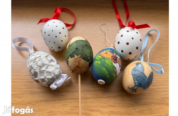 Kézműves húsvéti tojások ( 6 db együtt ), tavaszi dekoráció