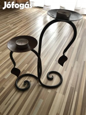 Kézműves kovácsoltvas gyertyatartó