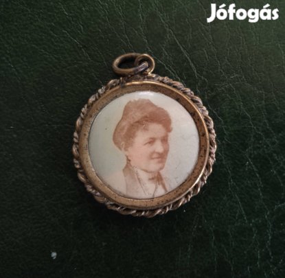 Kézműves réz medál antik 1906 körüli ritka medál színes fotókkal