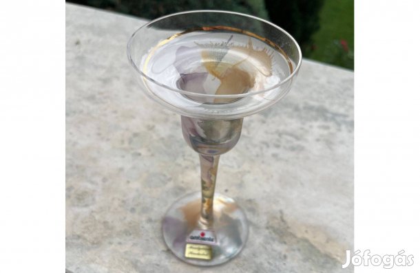 Kézműves üveg gyertyatartó