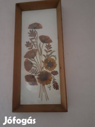 Kézműves virágcsendélet keretezve jelzett