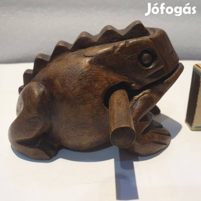 Kézzel faragott nagyméretű brekegő béka hangutánzó játék hangszer