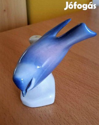 Kézzel festett 2 db. gyönyörű Zsolnay, porcelán cinege