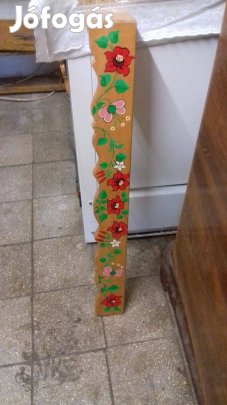 Kézzel festett fa karnis dupla sím 80cm