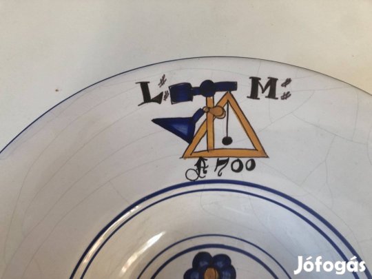 Kézzel festett habán kerámia falitányér